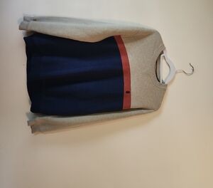 Izod Tan and Navy Sweatshirt with Red Stripe